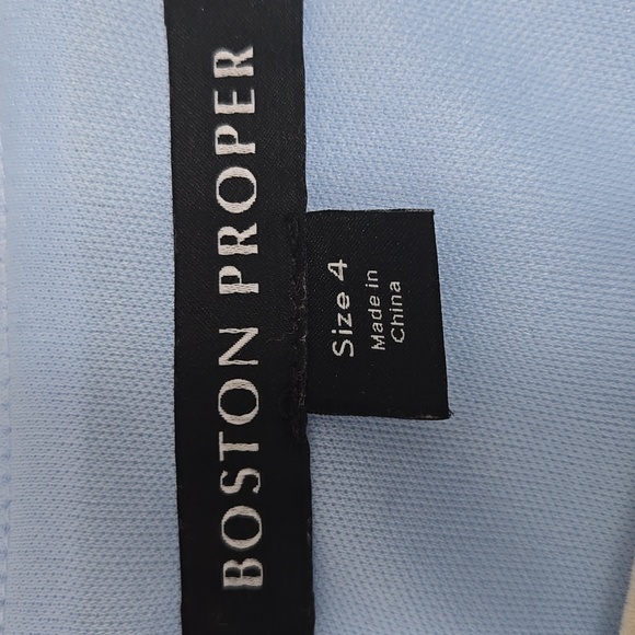 Boston Proper Light Blue and Dark Blue Floral Midi Dress - Picture 5 of 6